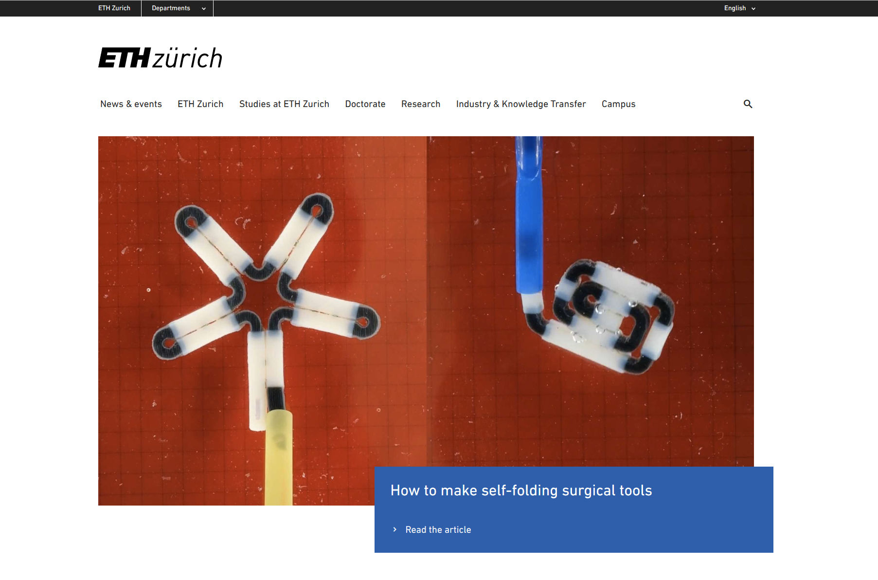 Self-folding soft robotic chains forming functional tools